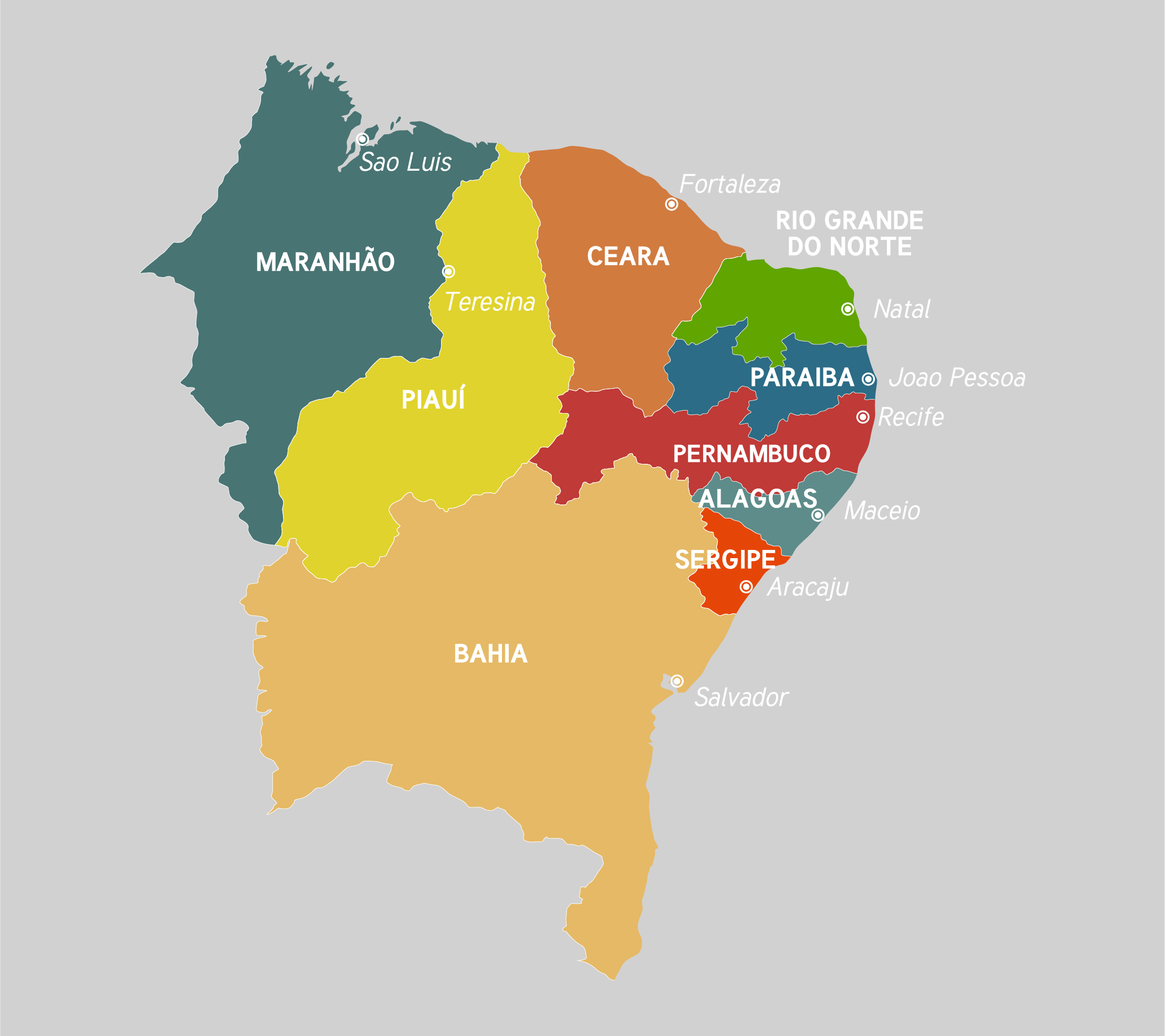Map of the Northeast sub-regions