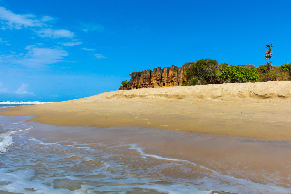 Vista de la playa de Tourinhos, la playa más famosa de São Miguel do Gostoso, Brasil