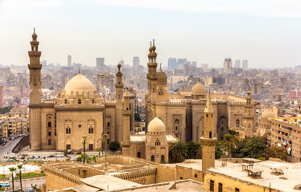 Vista das Mesquitas do Sultão Hassan e Al-Rifai no Cairo - Egito